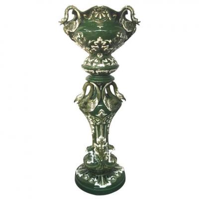 Complete Art Nouveau Ceramic A Fantastic Birds Decor Circa 1900