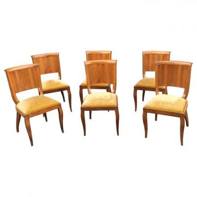 Suite 6 Chairs Art Deco Period Walnut Circa 1930