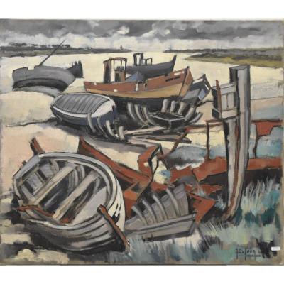 Oil On Canvas Signed Jean Dufour