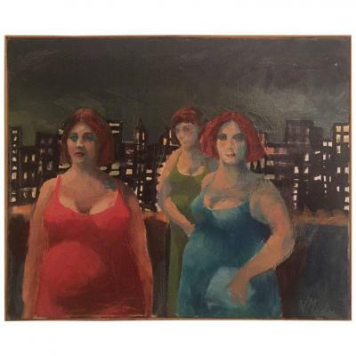 V. Madec Oil On Canvas Signed And Dated At The Back