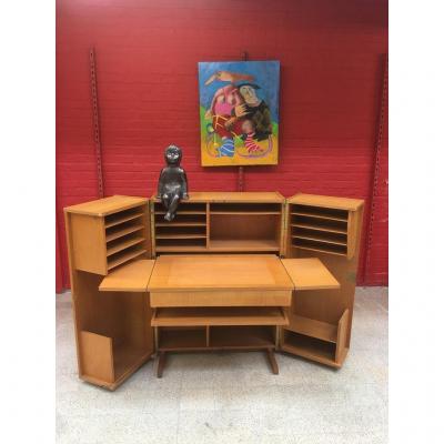 Compact Home Office Desk Interireur Sycamore Circa 1950/1960