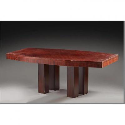 Table Art Deco Modernist Rosewood 1920/1930 Attributed To Jacques Adnet