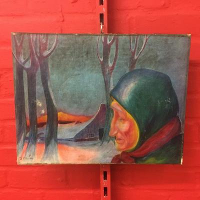 Jf Contre, Oil On Canvas, Signed