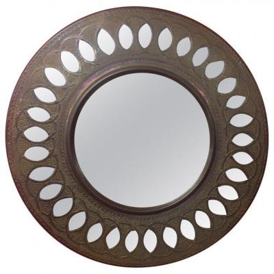 Hammered Copper Mirror Circa 1950