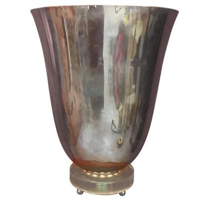 Illuminated Washbasin Art Deco Period In Chromed Metal Etverre Circa 1930, Fully Restored
