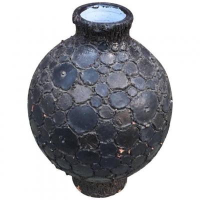 Perignem, "japanese" Ceramic Vase, Belgium Circa 1950/1960