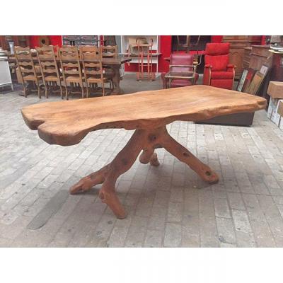 Brutalist Table, Organic, In Olivier Around 1970