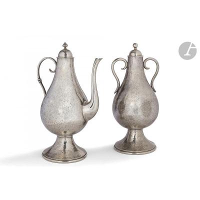 Jean Despres (1889-1980) Pendant Formed A Covered Urn And An Art Deco Jug