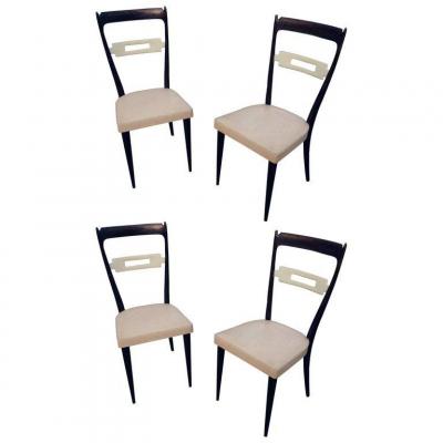 Suite Of 4 Chairs Italy 1960, Edition Consorzio Sedie Friuli