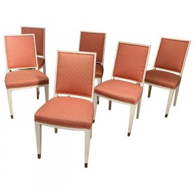 6 Art Deco Chairs In The Style Of Andre Arbus