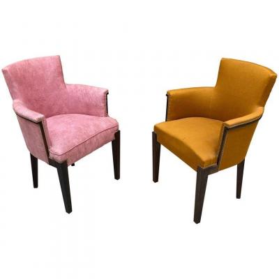 Pair Of Art Deco Armchairs In Macassar, In The Style Of Dominica, Circa 1930/1940