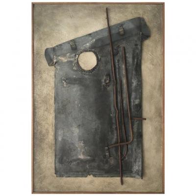 Guylaine Guy 1929 "l'hommede La Manche" 1988 "technique Mixte" Large Format 117 X 80 Cm