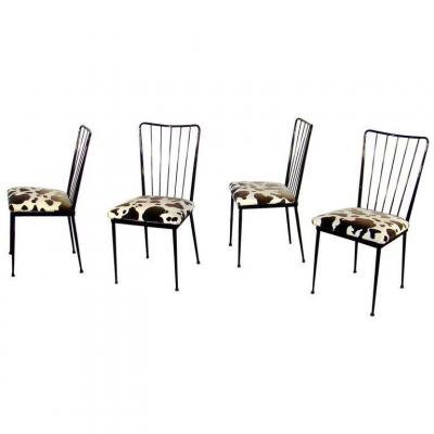 4 Chairs Circa 1960 In The Style Of Colette Gueden