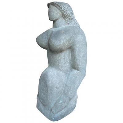 Stievenart Michel (1910-1991) Blue Stone Sculpture, Dated 62
