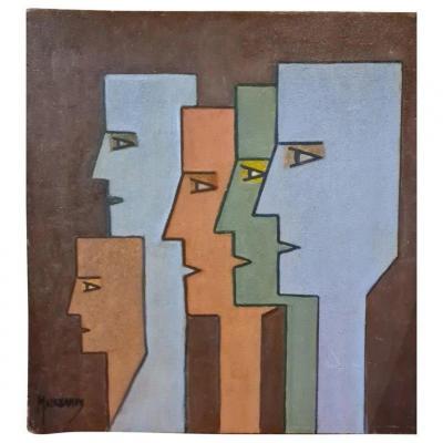 Raymond Mauchamps (xx-xxi) Composition With 5 Faces,