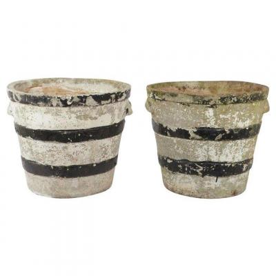 2 Old Cement Planters, Circa 1930/1950