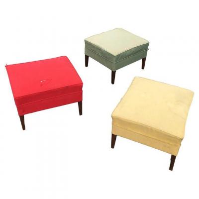 Suite Of 3 René Gabriel Style Stools, Reconstruction Period, Circa 1940/1950