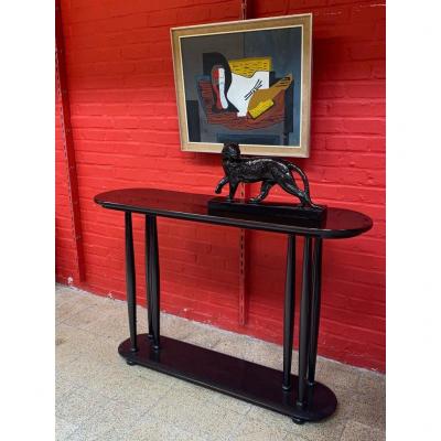 Rare Large Art Deco Console In Varnished Mahogany Circa 1925