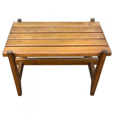 Reconstruction Style Pine Lounge Table, France Circa 1950