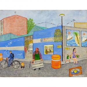 André Salaùn (1921-2005) "oil Merchant" Oil On Canvas Circa 1970