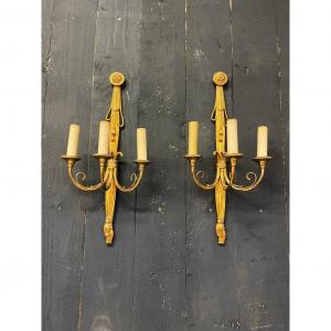 Pair Of Louis XVI Style Bronze Sconces