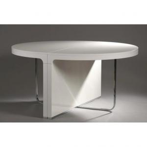 Ligne Roset, Large Table In Lacquered Wood And Chromed Metal Circa 1970/1980