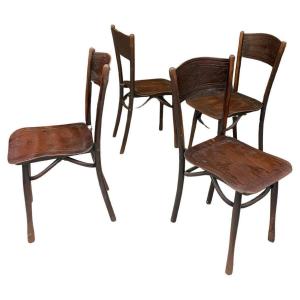 Khon, 4 Bistro Chairs Circa 1900