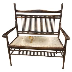 Original Bench In Oak Circa 1900