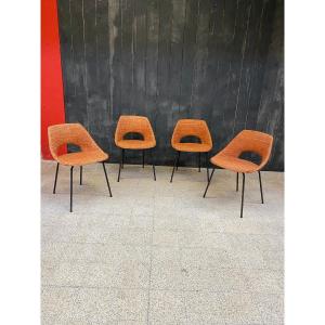 4 Chairs Circa 1950 In The Style Of Guariche, Arp