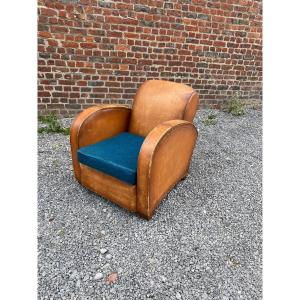 Art Deco Leather Club Armchair Circa 1930/1950
