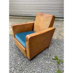 Art Deco Leather Club Armchair Circa 1930/1950