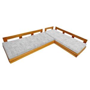 Maison Regain, Large Corner Sofa In Elm Circa 1970