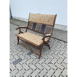 Original Art Nouveau Folding Bench, Circa 1900