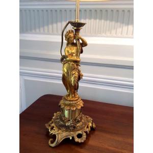 Pair Of Gilt Bronze Lamps 