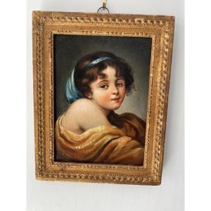 Painting Portrait Of Little Girl 