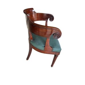 Restoration Style Office Chair In Mahogany And Mahogany Veneer