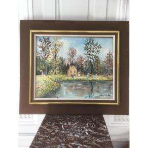 Framed Painting Of Claude Tabet Oil On Canvas