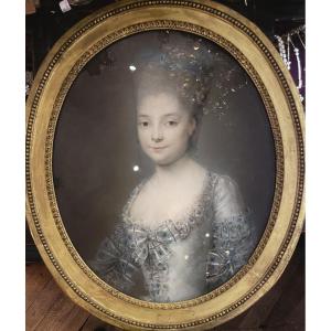 Pastel Of A Young Girl From The Louis XVI Period