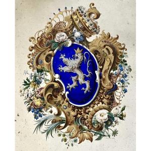 19th Century Gouache Coat Of Arms