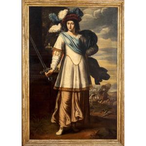 Joan Of Arc - Oil On Canvas 17th Century