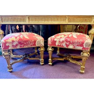 Pair Of Large Louis XIV Stools