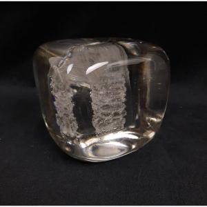 Glass Paperweight Signed Schneider (20th Century)