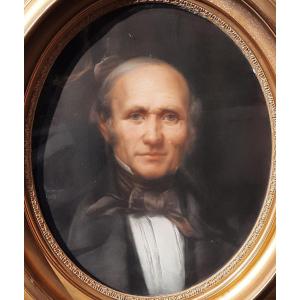 Pastel On Paper - Portrait Of S. Seringe (19th Century)