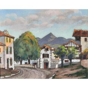  Philippe Veyrin (1900-1962) - Gouache On Paper - Ainhoa - Basque Country
