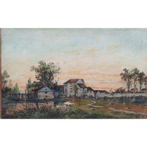 Eugène Galien-laloue (1854-1941) - Gouache On Paper - Landscape