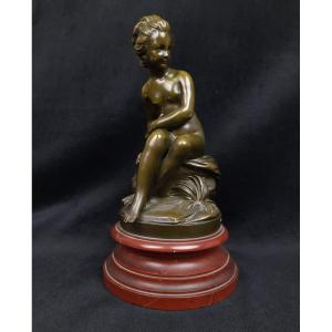 Bronze - Psyche Hiding The Bow Of Love (19th Century)