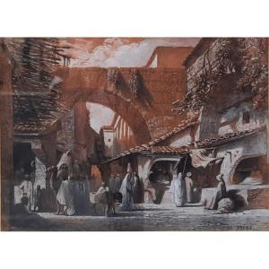 Charles-théodore Frère (1814-1888) - Drawing On Paper - Orientalist Scene