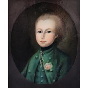 Oil On Canvas - Portrait Of A Little Boy (20th Century)