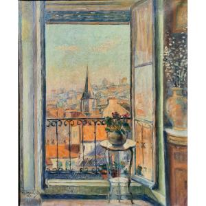 Marius Markey (20th Century) - Oil On Canvas - View From The Window