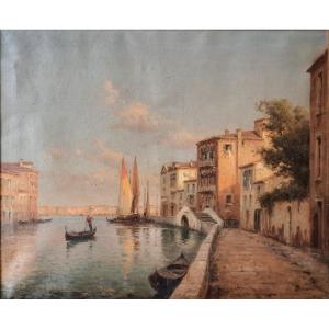 Antoine Bouvard (1870-1955) - Oil On Canvas - View Of Venice 